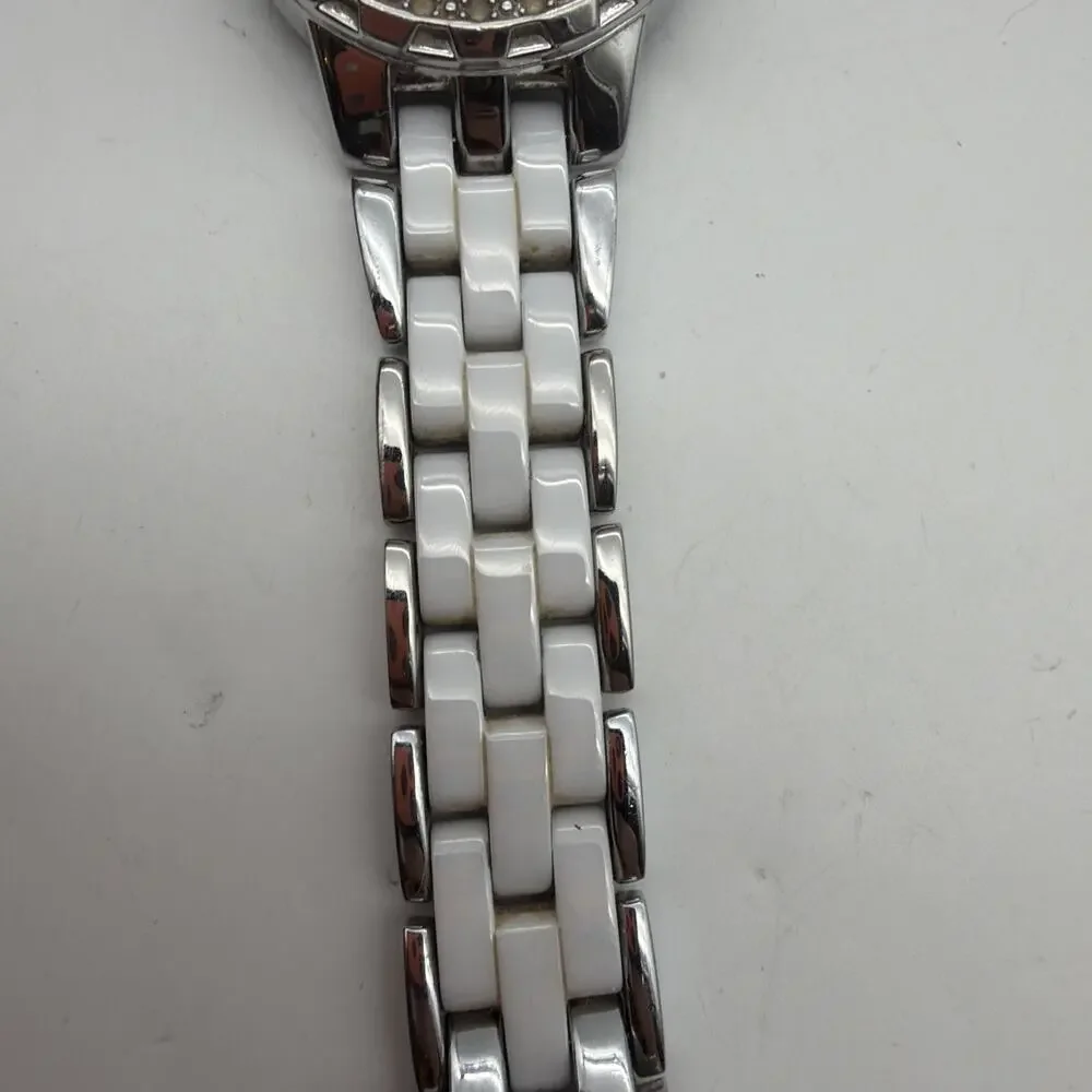 Anne Klein Women’s White Ceramic Silver Tone Watch - Read